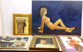 Female Nudes, Portraits and Corinthian Column,