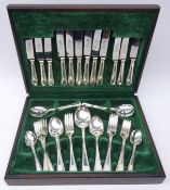 Oak canteen of Sheffield silver plated cutlery for six settings,
