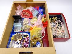 Large collection of costume jewellery in two boxes