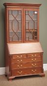 Small 19th century style mahogany bureau bookcase,