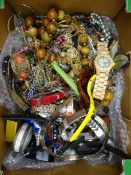 Quantity of costume jewellery, watches,