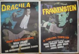 Frankenstein & Dracula, two vintage film posters printed by Portal Publications,