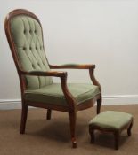 Victorian style mahogany framed armchair,