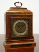 1930's figured walnut cased Elliott for Garrard mantel clock, brass and silvered dial,