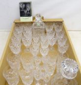Suite of Stuart Waverley pattern table glassware & two decanters (36)