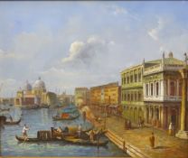 Venice, 20th century oil on canvas board after Canaletto unsigned 49.5cm x 59.