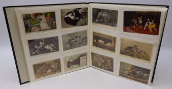Modern album of Edwardian and later postcards including Bamforth song cards, Royalty, greetings,