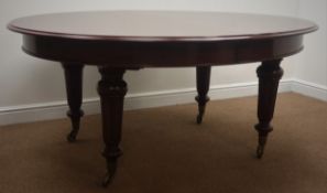 Quality late 19th century mahogany circular extending dining table stamped 'John Taylor & Son'