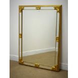Large rectangular Deknudt gilt framed bevel edge mirror, W91cm,