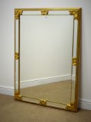 Large rectangular Deknudt gilt framed bevel edge mirror, W91cm,