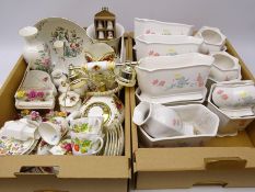 Royal Albert 'Old Country Roses' model of a piano, telephone, vases and other ceramics,