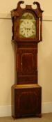 19th century mahogany longcase clock, painted dial signed S.