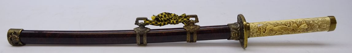 20th century Japanese reproduction Wakizashi type sword with scabbard,