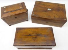 Mid Victorian rosewood and mother-of-pearl inlaid sewing box,
