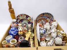 Collection of Oriental ceramics including Japanese Imari plates, bowl, vases and other ceramics,