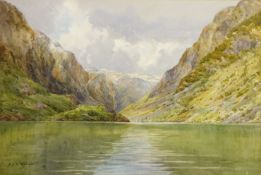 Norwegian Fjord, watercolour signed by Frederick R Fitzgerald (British 1897-1938) 37.
