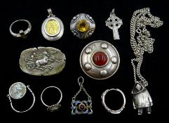 Silver Eskimo Inuit pendant by Jens Tage Hansen Denmark on silver chain, Greek silver pendant,