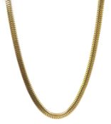 Gold snake chain necklace stamped 14k, approx 41.