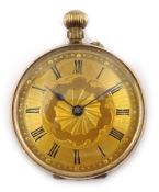 Continental gold pocket watch stamped 9k 3.5cm Condition Report <a href='//www.