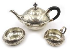 Silver miniature tea set by James Dixon Sheffield 1921 approx 10.