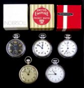 Fides Swiss made shockproof lever chrome pocket watch,
