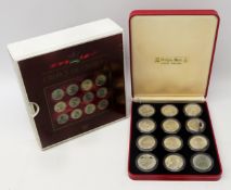 Twelve sterling silver proof Gibraltar crown coins forming the 'Kings & Queens' coin set,