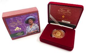 Queen Elizabeth II 2000 gold proof five pound coin, 'The Queen Mother Centenary Year',