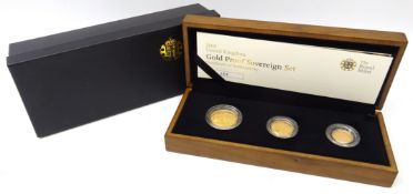 Royal Mint 2008 'Gold Proof Sovereign Set' comprising, double, full and half sovereigns,