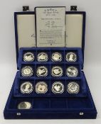 Thirteen silver coins from 'The Royal Family Commemorative Coin Collection' and 'The Royal Family