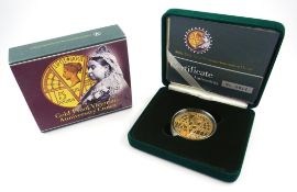 Queen Elizabeth II 2001 gold proof five pound coin, 'Gold Proof Victorian Anniversary Crown',