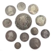 Collection of hammered and early milled coinage; Elizabeth I hammered sixpence,