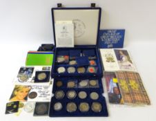Collection of Great British and World coins including; Queen Victoria 1874 and 1900 half crowns,