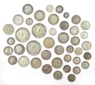 Collection of William III and later British pre 1920 silver coins including; 1697 (holed), 1757,