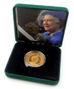 Queen Elizabeth II 2002 gold proof five pound coin,