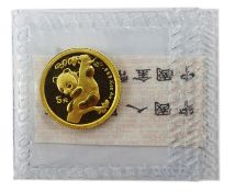 Small Gold coin - 1996 five Yuan panda bear fine gold coin (999/1000),