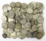 Over 1380 grams of pre 1947 Great British silver coins; half crowns, florins,
