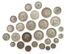 Over 200 grams of pre 1920 Great British silver coins including;
