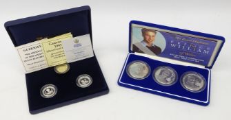 'His Royal Highness Prince William of Wales 21st Birthday Commemorative Silver Proof Crown Set',