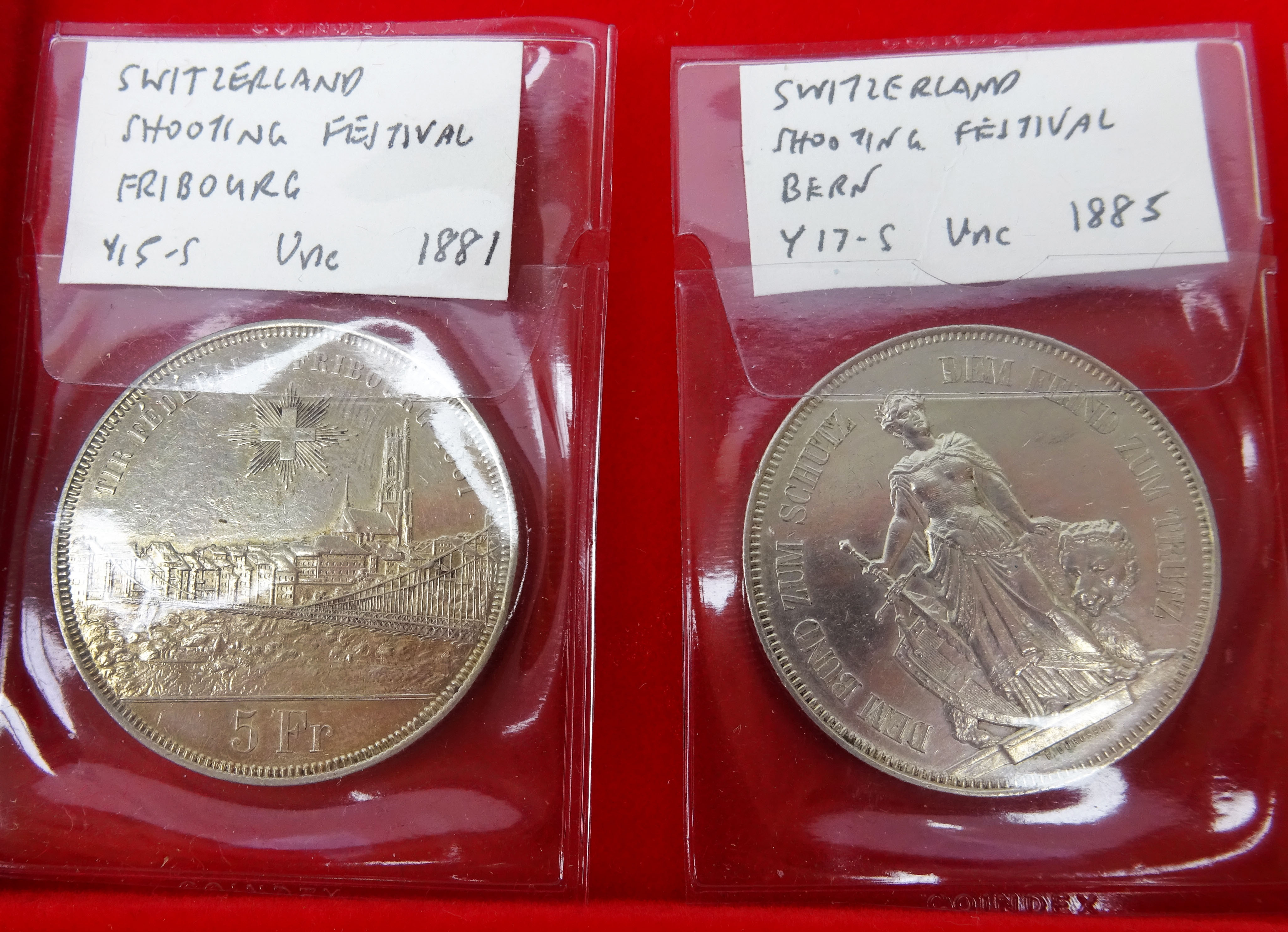 Thirteen 19th century and later Swiss five Franc coins including; shooting festival 1861, 1872, - Image 3 of 8