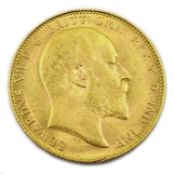 King Edward VII 1908 gold full sovereign,