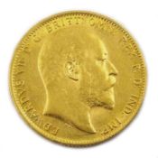 King Edward VII 1909 gold full sovereign,