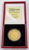 Queen Elizabeth II 2000 gold proof five pound coin, 'Millennium', struck in 22 carat gold,