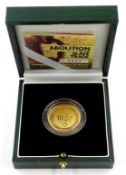 Royal Mint gold proof two pound coin, 'Abolition of the Slave Trade',