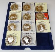 Eleven modern sterling silver 'Coronation Anniversary' coins, all dated 1993,