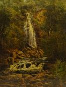 John Gunson Atkinson (British 1863-1924): 'Mallyan Spout Waterfall Goathland', oil on canvas signed,