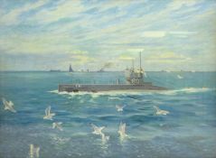 George Fagan Bradshaw (Irish 1887-1960): WWII British Submarine C30 at Sea,