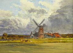 Edward Walker (British 1879-1955): Windmills under Heavy Skies,
