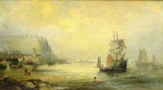 William Anslow Thornley (British fl.1858-1898): 'Misty Morning Scarborough', oil