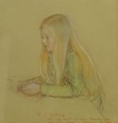 Jehan Emile Area Daly (British 1918-2001): Portrait of a Young Girl with Blond Hair,
