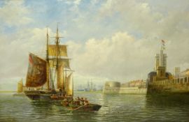 Charles John De Lacy (1856-1936): Shipping in Portsmouth Harbour,